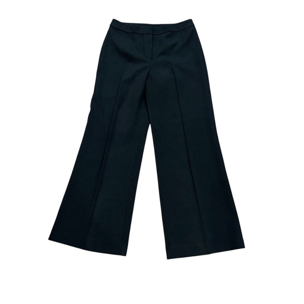 St. John Caviar‎ Black Wide Leg Trousers Size 6 Work Office Professional Dressy